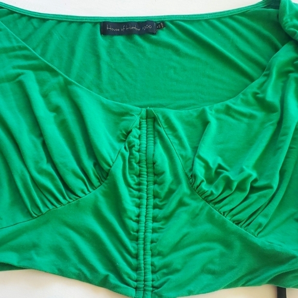NWOT SUPER SEXY HOUSE OF HARLOW×REVOLVE YULIA CROP TOP IN GREEN SZ XL - Picture 9 of 14
